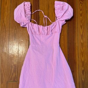 Zara Light Pink Tie-Detail Dress